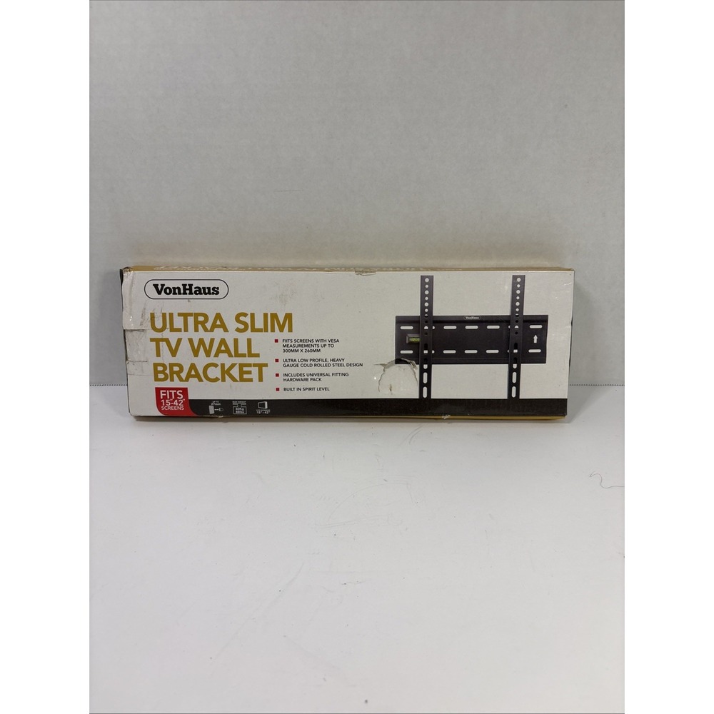 VonHaus Ultra Slim TV Wall Bracket Mount for 15-42 Inch Screens VESA 300x260mm